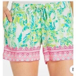 Lilly Pulitzer Katia Shorts Fresh Citrus Keep Palm‎ Engineered Medium Lounge
